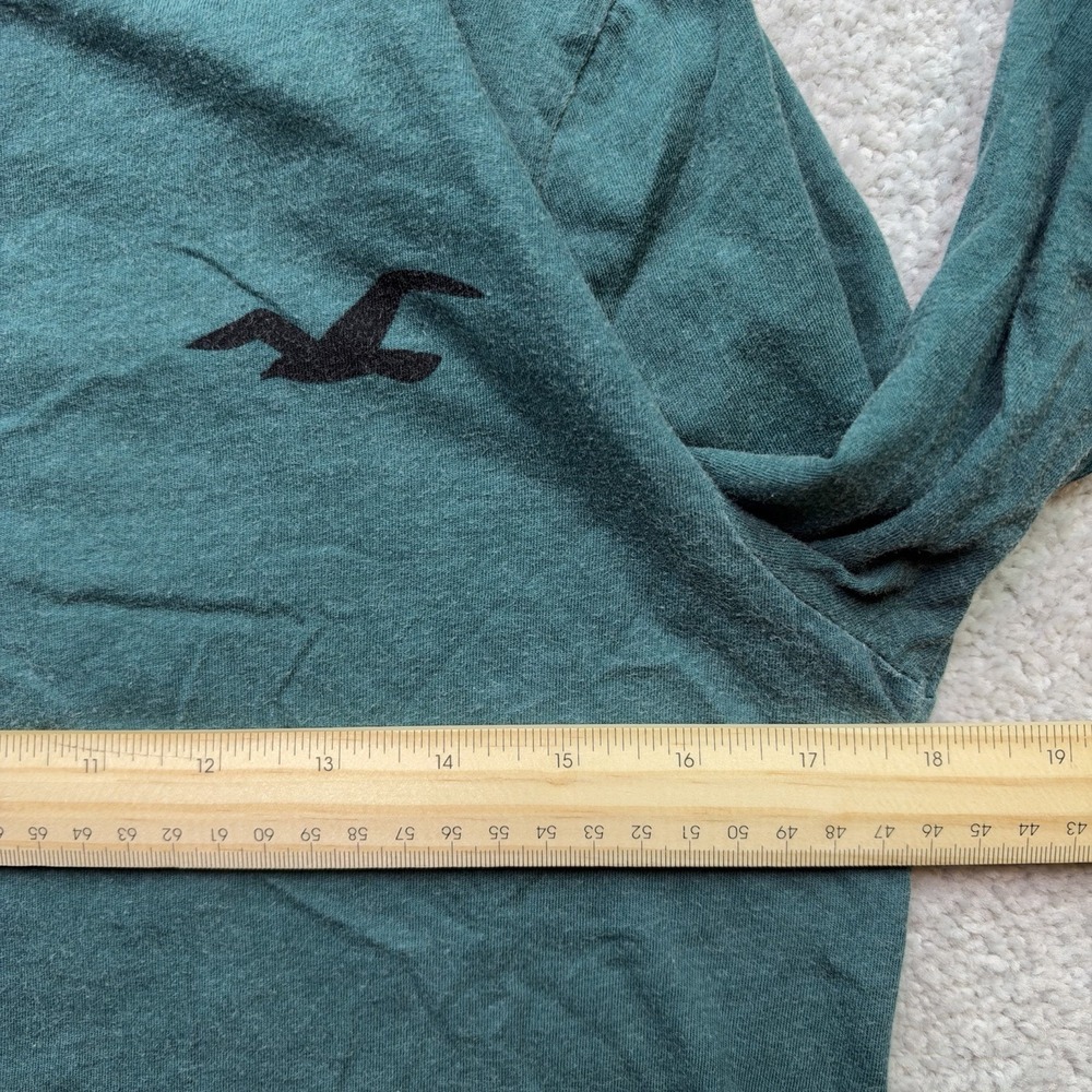 Hollister Shirt Mens XS Green Mountain Graphic Long Sleeve Cotton Crew Neck - Picture 4 of 9